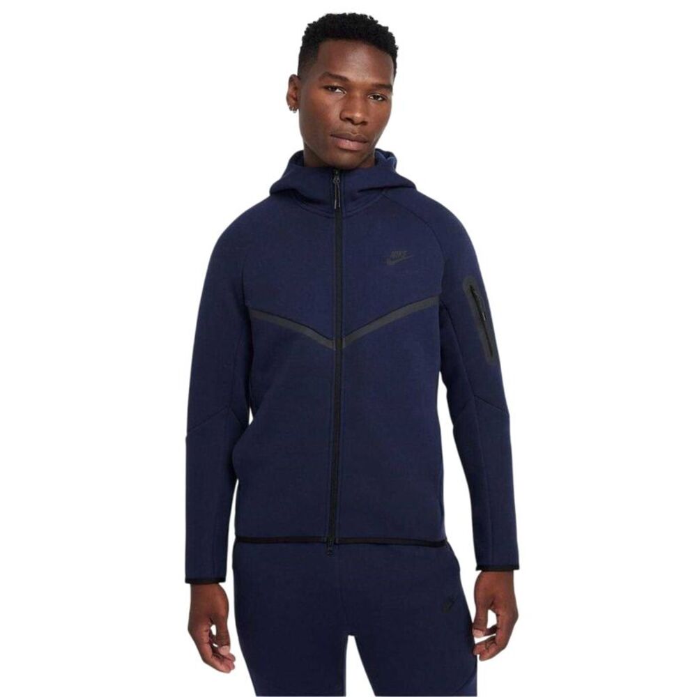 Nike Mens Tech Chevron Full Zip Hoodie / Obsidian Blue/Black